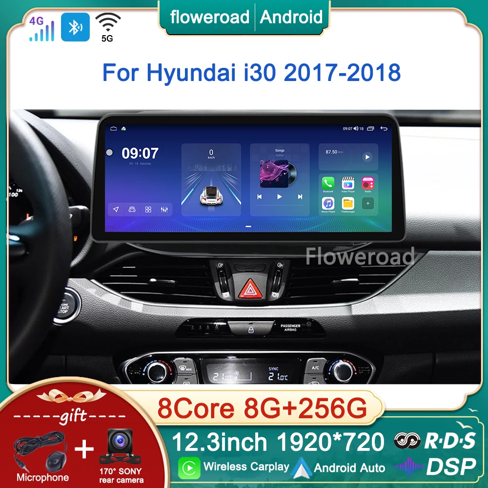 12.3INCH 8G+256G Android For Hyundai i30 2017 2018 Car Radio Multimedia Player Navigation Stere Carplay GPS 1920*720 QLED Screen 
12.3INCH 8G+256G Android For Hyundai i30 2017 2018 Car Radio Multimedia Player Navigation Stere Carplay GPS 1920*720 QLED Screen