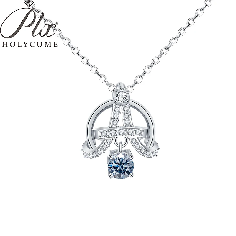 PTX Holycome 925 Sterling Silver Delicate Moissanite Necklace Vivid Blue Color Necklace For Women Jewelry Wedding Anniversary Gi
PTX Holycome 925 Sterling Silver Delicate Moissanite Necklace Vivid Blue Color Necklace For Women Jewelry Wedding Anniversary Gi
