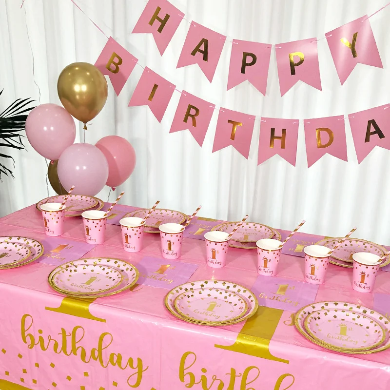 Baby 1st Birthday Party Decorations Disposables Tableware Sets Kids Boy Girl First Birthday Baby Shower Gold Pink Party Supplies
Baby 1st Birthday Party Decorations Disposables Tableware Sets Kids Boy Girl First Birthday Baby Shower Gold Pink Party Supplies