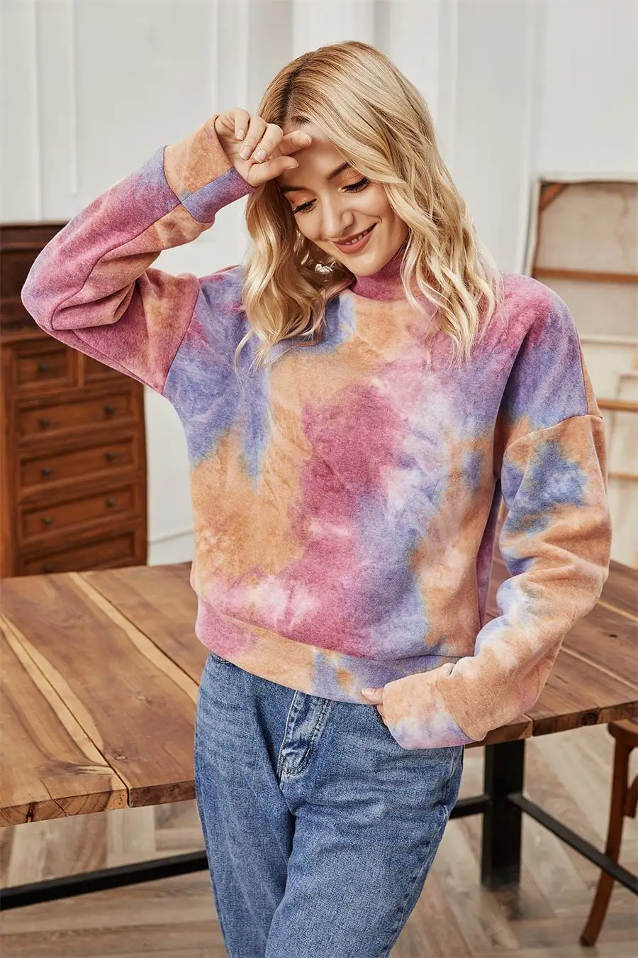 Women's Tie Dye Sweatshirts Long Sleeve Turtleneck Loose Fit Casual Pullover Shirts Tops
Women's Tie Dye Sweatshirts Long Sleeve Turtleneck Loose Fit Casual Pullover Shirts Tops