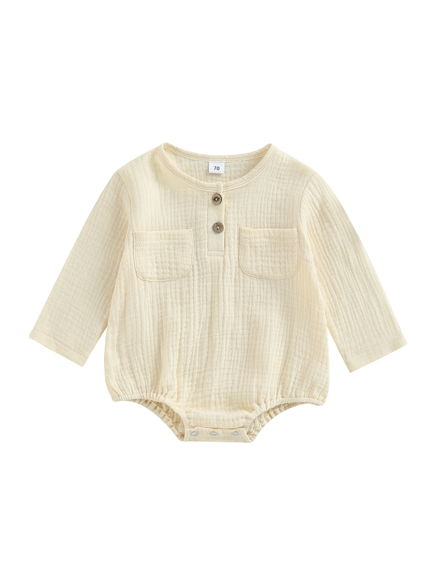 Baby Boy Girl Cotton Linen Bubble Romper Solid Crewneck Button Long Sleeve Bodysuit with Pockets Oversized Top
Baby Boy Girl Cotton Linen Bubble Romper Solid Crewneck Button Long Sleeve Bodysuit with Pockets Oversized Top