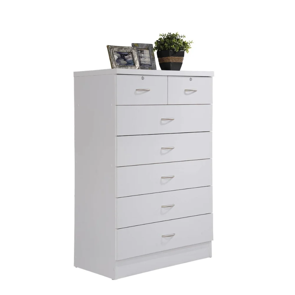 Hodedah 7 Drawer Dresser with Two Locks, White
Hodedah 7 Drawer Dresser with Two Locks, White