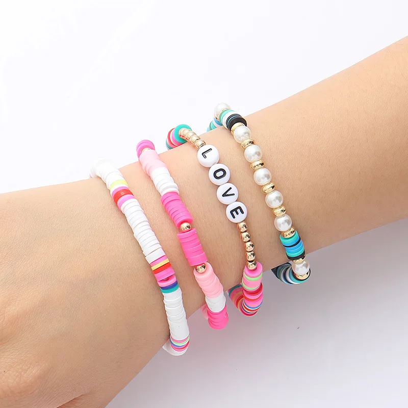 4pcs/set Boho Women Handwoven Polymer Clay Bracelet Summer Bracelet for Beach Jewelry Accessories Bohe Ethnic Style Hand String
4pcs/set Boho Women Handwoven Polymer Clay Bracelet Summer Bracelet for Beach Jewelry Accessories Bohe Ethnic Style Hand String