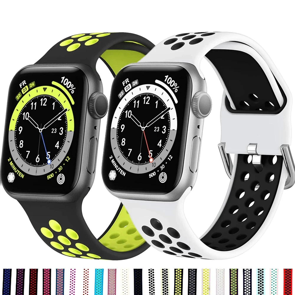Strap For Apple Watch ultra band 44mm 40mm 45mm 41mm 49mm 42mm 38mm correa Sport Silicone Bracelet iWatch series 7 3 4 5 6 se 8 
Strap For Apple Watch ultra band 44mm 40mm 45mm 41mm 49mm 42mm 38mm correa Sport Silicone Bracelet iWatch series 7 3 4 5 6 se 8