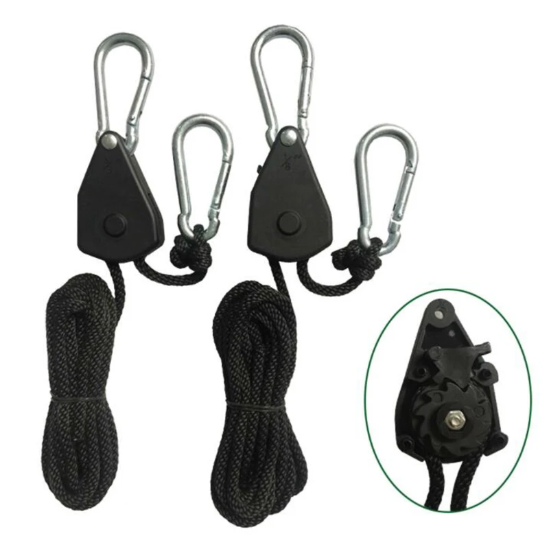 2pcs 1/8" Pulley Rope Ratchet Heavy Locking Hanger Lifting Lanyard For Tent Room Fan Grow Plant
2pcs 1/8" Pulley Rope Ratchet Heavy Locking Hanger Lifting Lanyard For Tent Room Fan Grow Plant