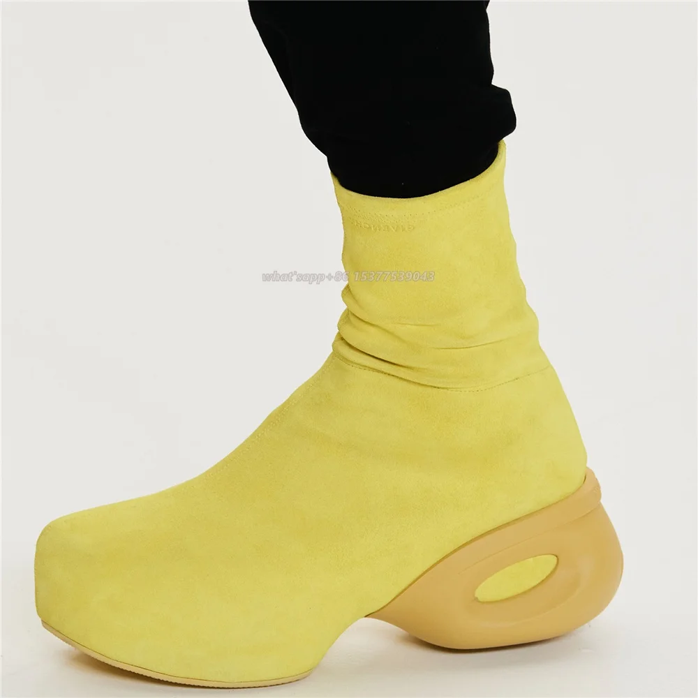 Suede Square Toe Side Zipper Geometric Wheel Shape Heel Clog Ankle Boots Runway Multicolor Internal Platform Design Shoes
Suede Square Toe Side Zipper Geometric Wheel Shape Heel Clog Ankle Boots Runway Multicolor Internal Platform Design Shoes