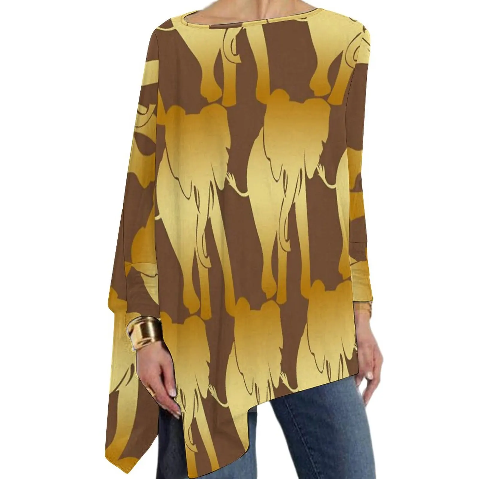 Elephant Spirit T-Shirts Retro Animal Print Casual Long Sleeve T-Shirt Vintage Graphic Tee Shirt Women Clothes Big Size
Elephant Spirit T-Shirts Retro Animal Print Casual Long Sleeve T-Shirt Vintage Graphic Tee Shirt Women Clothes Big Size
