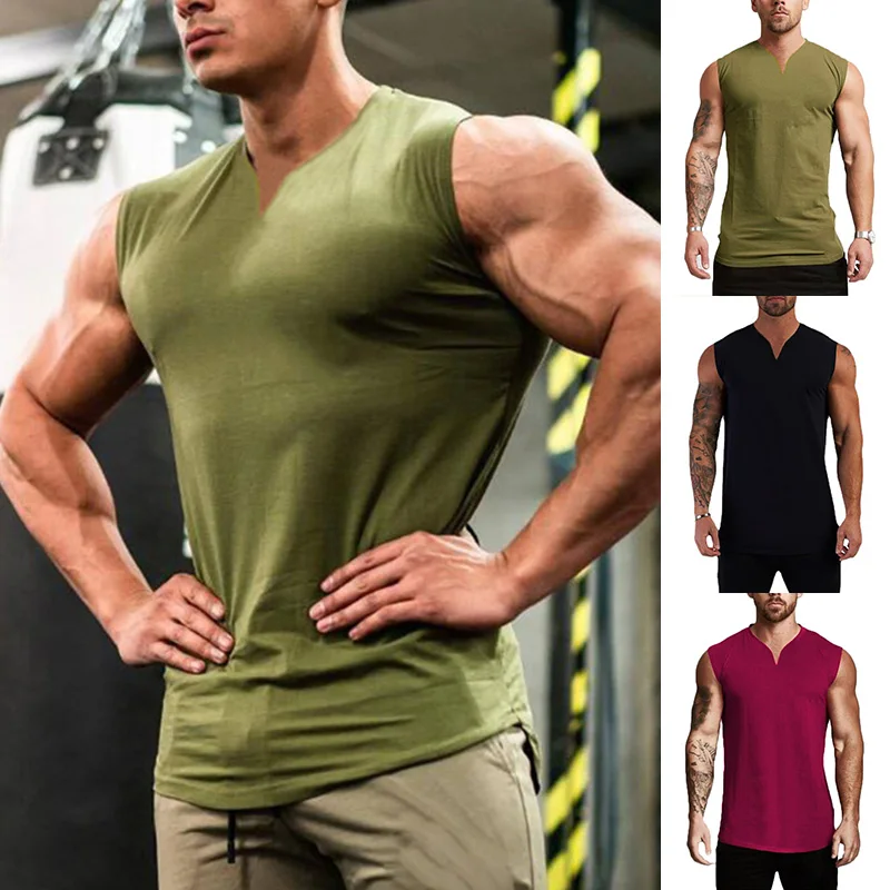 Quick Dry Men Vest Sleeveless T Shirt Athletic Tank Top Sports Tee Fitness Tops Solid Color V Neck Breathable
Quick Dry Men Vest Sleeveless T Shirt Athletic Tank Top Sports Tee Fitness Tops Solid Color V Neck Breathable