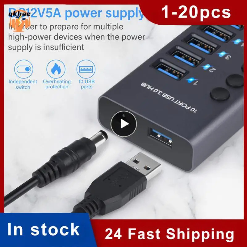 Metal USB 3.0 Hub Multi USB Splitter 4/7/10Ports Use Power Adapter Multiple Expander 2.0 Hub With Switch For Laptop Accessoriess
Metal USB 3.0 Hub Multi USB Splitter 4/7/10Ports Use Power Adapter Multiple Expander 2.0 Hub With Switch For Laptop Accessoriess