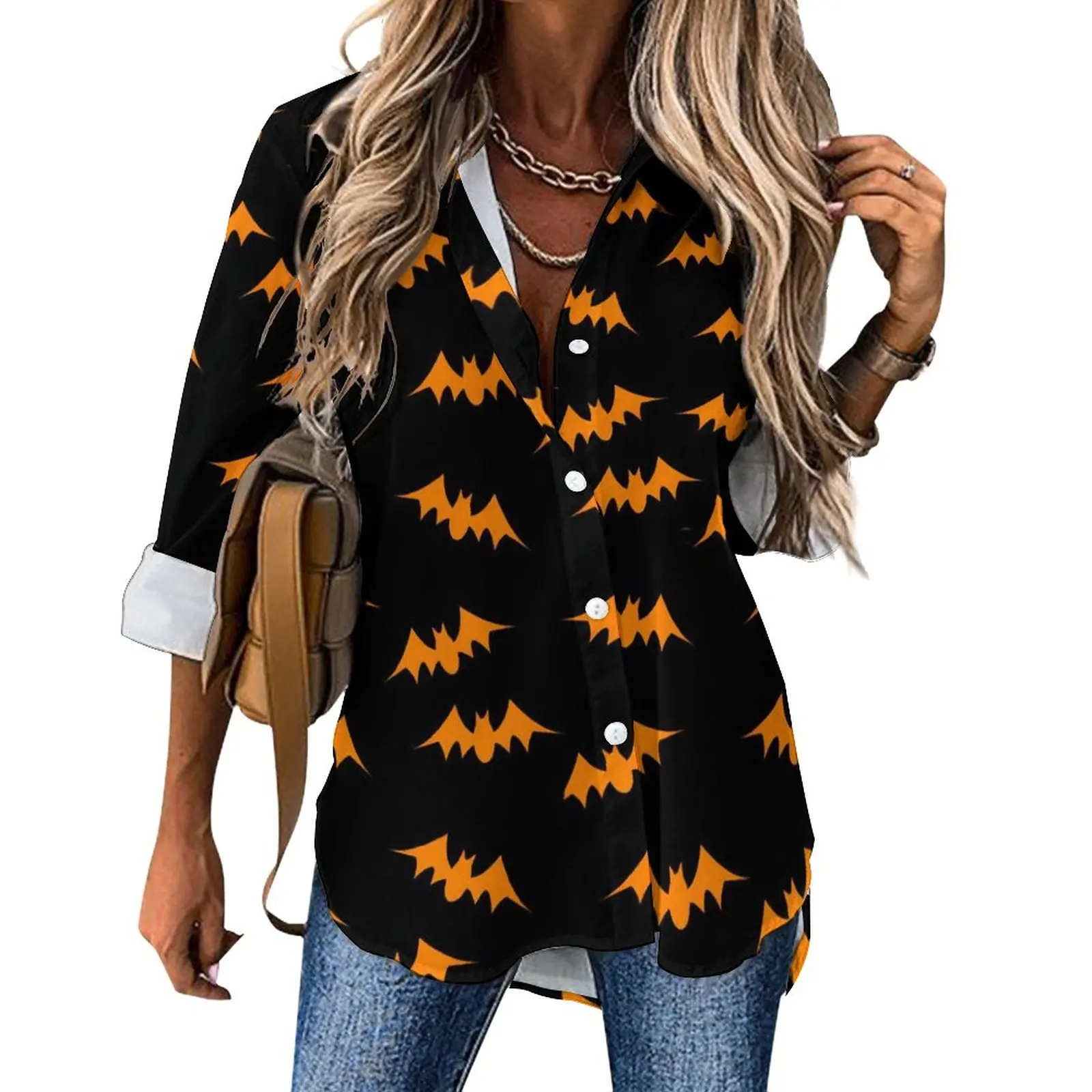 Orange Bat Blouse Womens Halloween Print Street Fashion Loose Blouses Summer Long Sleeve Kawaii Shirt Printed Clothes Large Size
Orange Bat Blouse Womens Halloween Print Street Fashion Loose Blouses Summer Long Sleeve Kawaii Shirt Printed Clothes Large Size