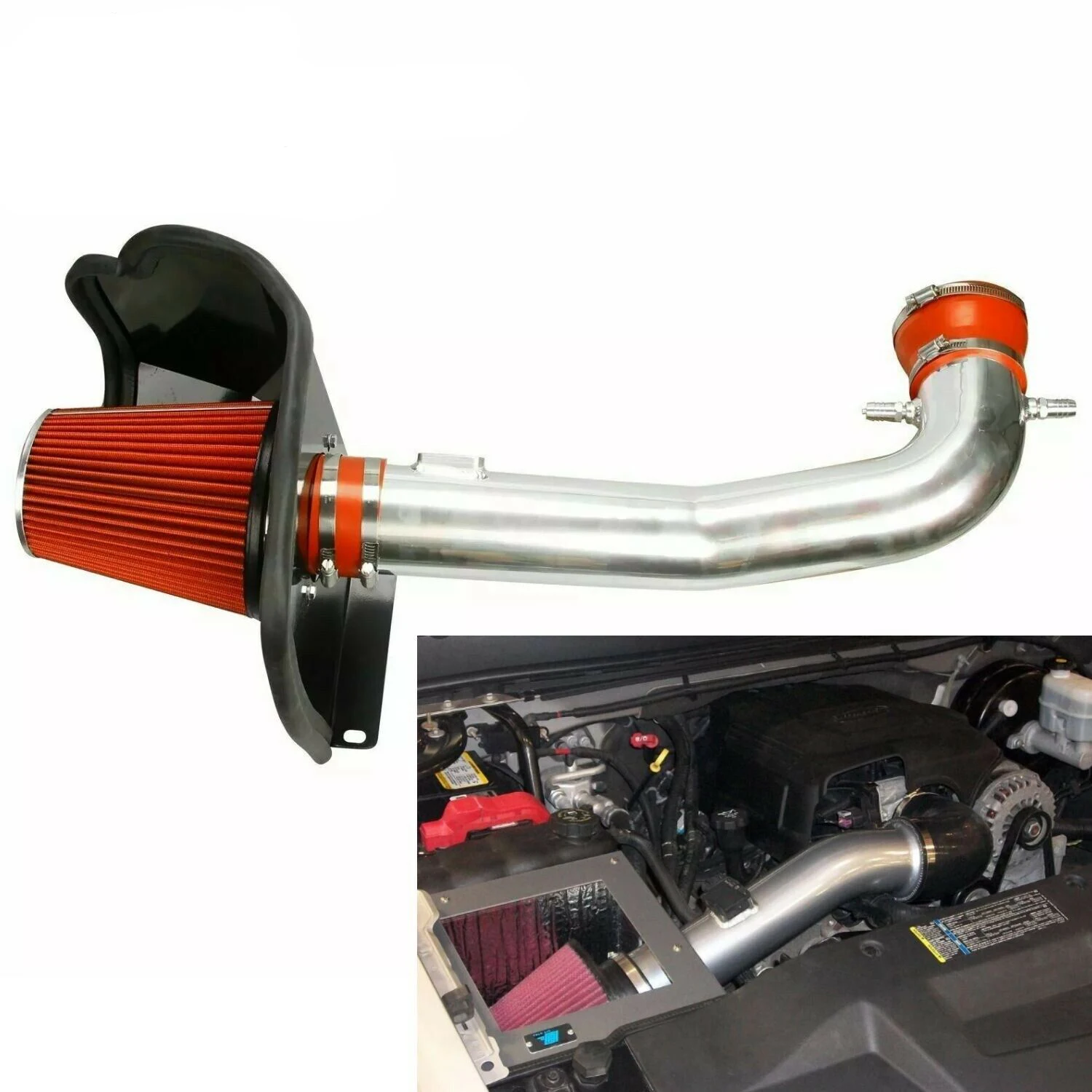 Engine Cold Air Intake System Kit with Heat Shield Filter for Chevy GMC Sierra 1500 14-19 Yukon Denali/Denali XL
Engine Cold Air Intake System Kit with Heat Shield Filter for Chevy GMC Sierra 1500 14-19 Yukon Denali/Denali XL