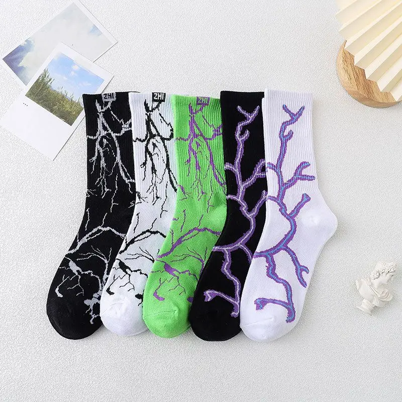 Novelty Men's and Women's Tide Socks Solid Color Lightning Street Fashion Skateboarding Sports Socks Good Quality Hot Cool Sock
Novelty Men's and Women's Tide Socks Solid Color Lightning Street Fashion Skateboarding Sports Socks Good Quality Hot Cool Sock