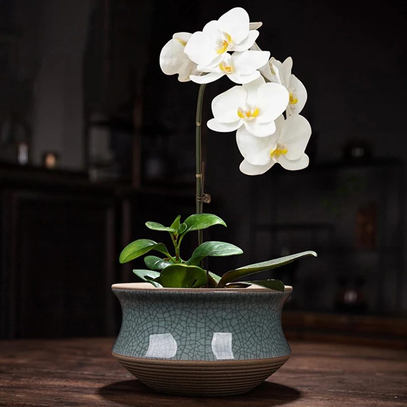 

Современный керамический цветочный горшок, растение-суккуленты, старая ворсовая керамическая глина Wenzhu, настольный бонсай, домашний фотог...