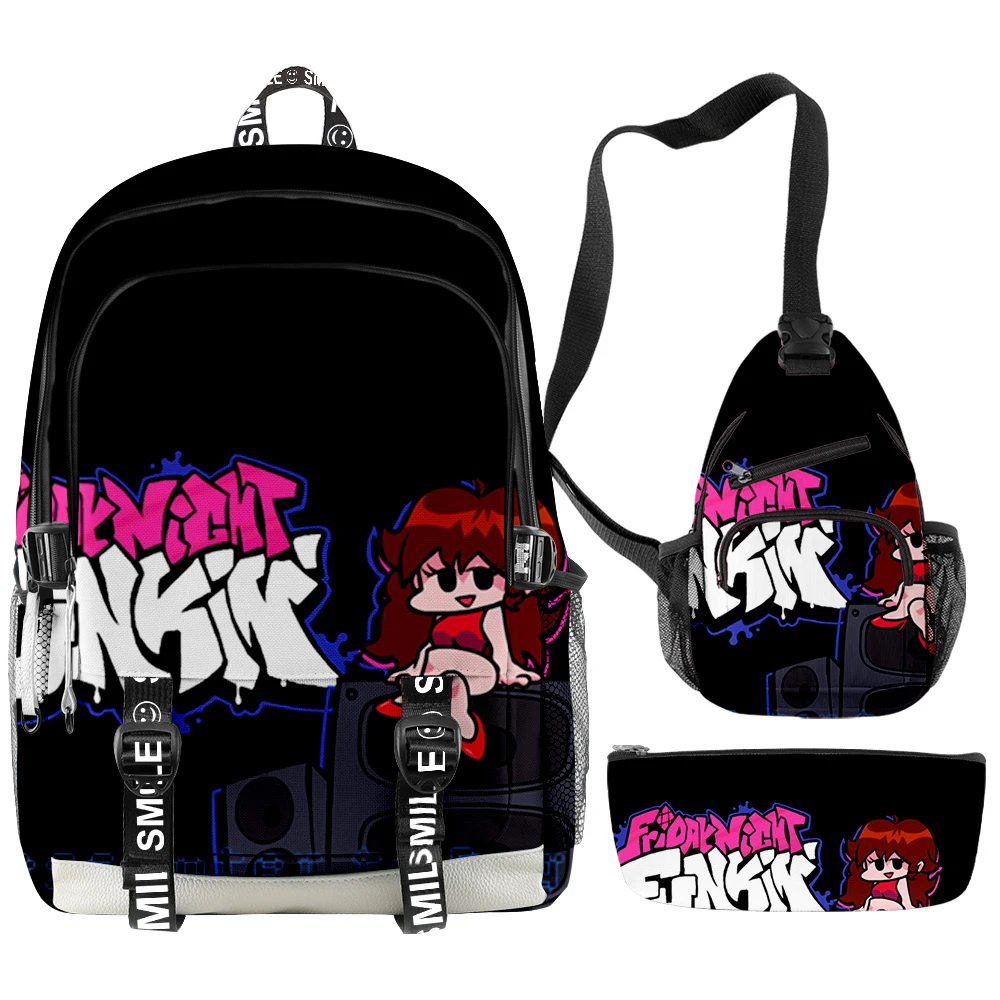 Fashion Trendy Friday Night Funkin 3D Printed 3pcs/Set Student School Bags multifunction Travel Backpack Chest Bag Pencil Case
Fashion Trendy Friday Night Funkin 3D Printed 3pcs/Set Student School Bags multifunction Travel Backpack Chest Bag Pencil Case