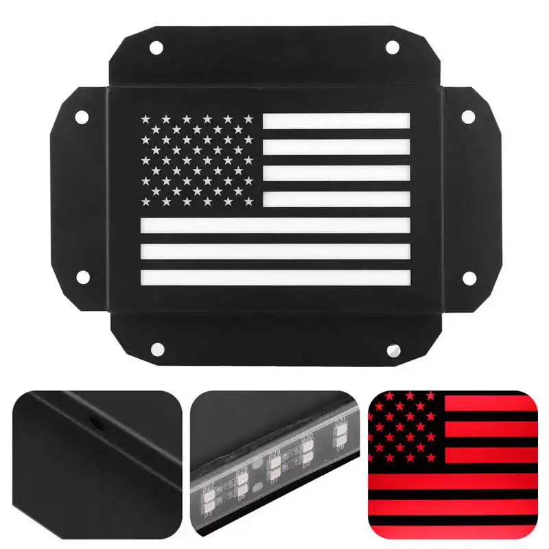 Iron LED Tailgate Spare Tire Delete Plate Brake Light USA Flag Pattern Red Stop Lamp Fit for Jeep JK 2007-2017
Iron LED Tailgate Spare Tire Delete Plate Brake Light USA Flag Pattern Red Stop Lamp Fit for Jeep JK 2007-2017