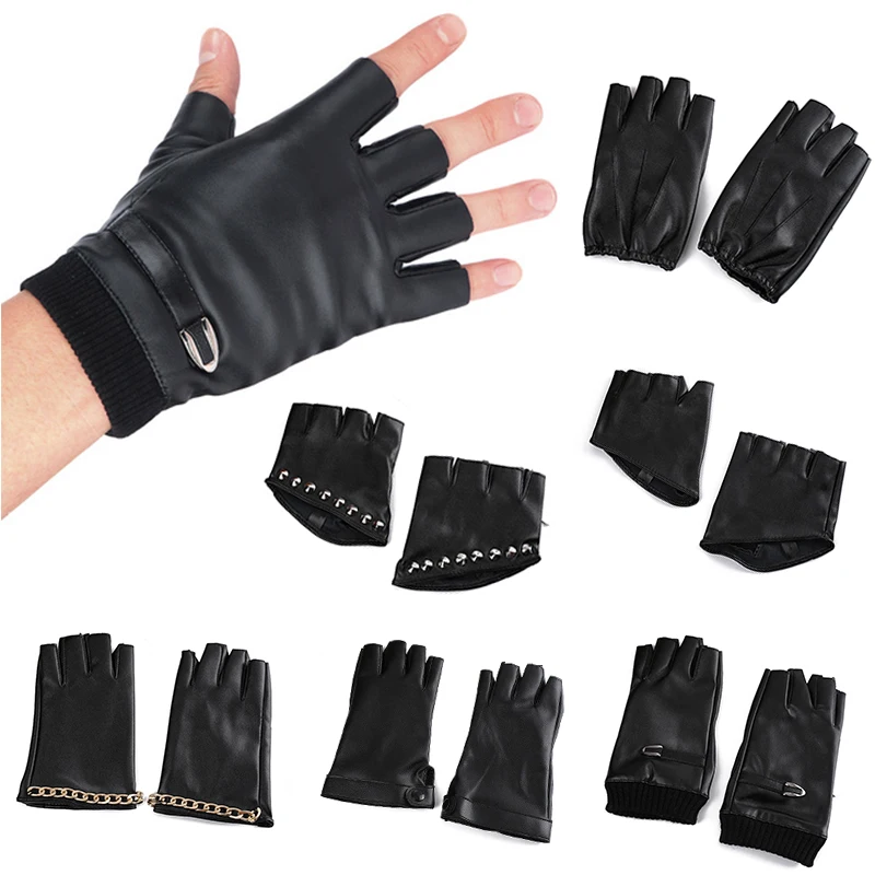 1 Pairs Non-slip Punk Hip-hop Steampunk Style Gloves Women Black PU Leather Fingerless Gloves Rivets Chains Half Finger Mittens
1 Pairs Non-slip Punk Hip-hop Steampunk Style Gloves Women Black PU Leather Fingerless Gloves Rivets Chains Half Finger Mittens