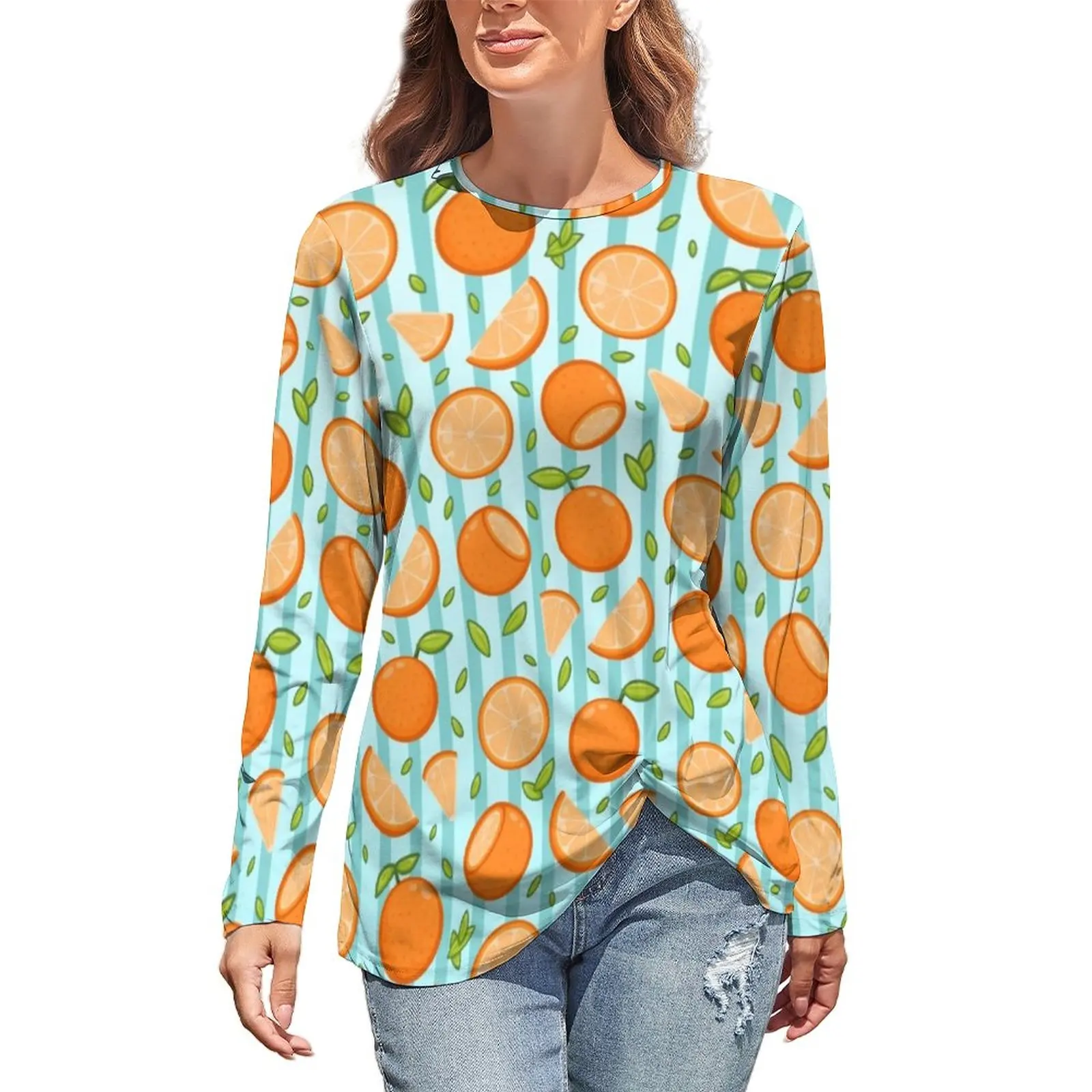 Orange Oranges T Shirts Cartoon Fruit Print Classic Long Sleeve T-Shirt Retro Print Tee Shirt Woman Clothes Big Size 4XL 5XL
Orange Oranges T Shirts Cartoon Fruit Print Classic Long Sleeve T-Shirt Retro Print Tee Shirt Woman Clothes Big Size 4XL 5XL