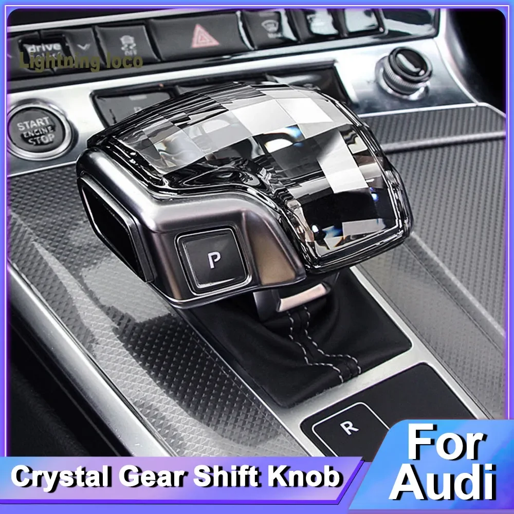 

Crystal Gear Shift Knob Cover for Audi Q7 A6 Q8 SQ5 A5 A4 S4 RS5 RS6 A7 SQ8 2016-2022 Gear Lever Handle Car Accessories