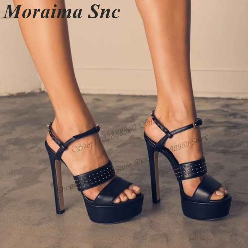 Black Platform Matte Leather Rivet Decor Sandals Thin High Heel Women Shoes Ankle Buckle Strap Open Toe 2023 Zapatos Para Mujere
Black Platform Matte Leather Rivet Decor Sandals Thin High Heel Women Shoes Ankle Buckle Strap Open Toe 2023 Zapatos Para Mujere
