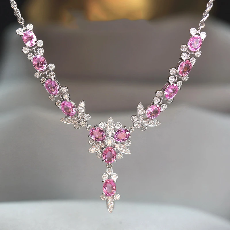 925 Silver Fashion Luxury Temperament Pink Crystal Zircon Butterfly Full Diamond Pendant Necklace for Women Fine Jewelry Gift
925 Silver Fashion Luxury Temperament Pink Crystal Zircon Butterfly Full Diamond Pendant Necklace for Women Fine Jewelry Gift