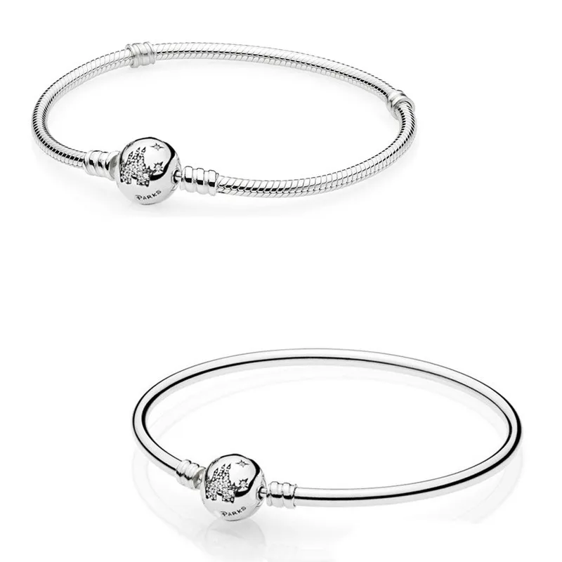 

Authentic 925 Sterling Silver Moments Castle Clasp With Crystal Snake Chain Bracelet Bangle Fit Bead Charm Diy Pandora Jewelry