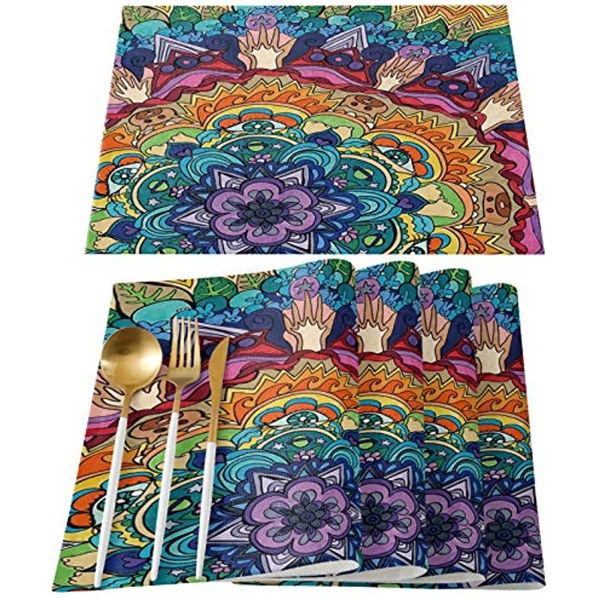 Color Mandala Pattern Burlap Place Mats Washable Heat-Resistant Kitchen Table Decor Mats
Color Mandala Pattern Burlap Place Mats Washable Heat-Resistant Kitchen Table Decor Mats