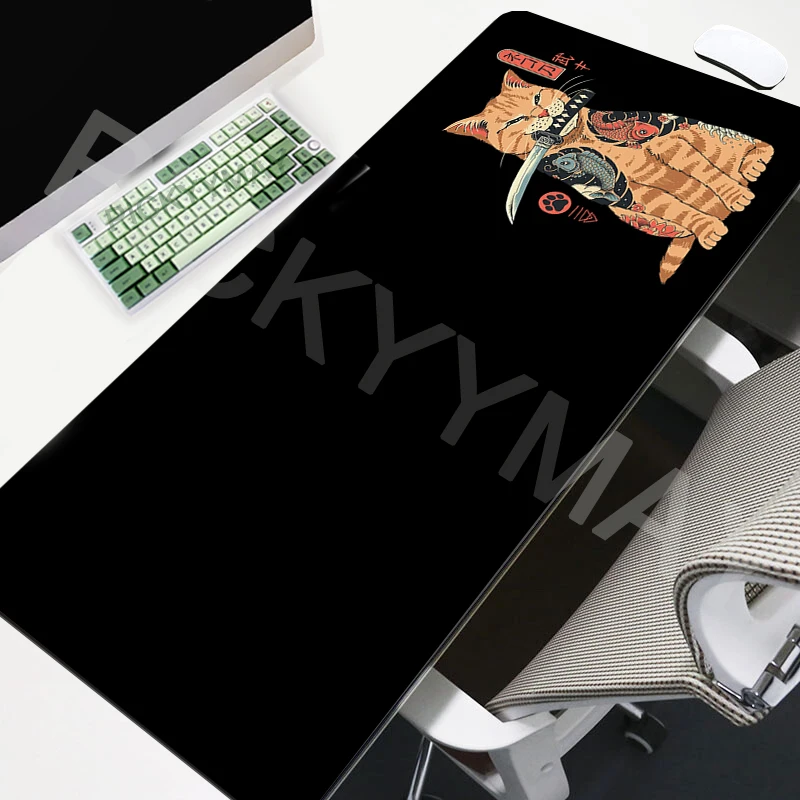 Черные коврики для мыши, японские коврики для мыши в виде самурайского кота, компьютерный коврик для мыши, большой Настольный коврик 100x50 см, большие игровые коврики для мыши, коврик для мыши
Черные коврики для мыши, японские коврики для мыши в виде самурайского кота, компьютерный коврик для мыши, большой Настольный коврик 100x50 см, большие игровые коврики для мыши, коврик для мыши