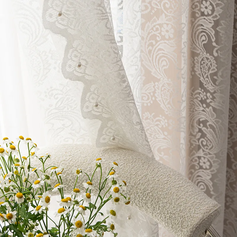 French Cream Vintage Lace Gauze Pearl Window Screen Curtains for Living Room Kitchen Curtains Window Curtains 
French Cream Vintage Lace Gauze Pearl Window Screen Curtains for Living Room Kitchen Curtains Window Curtains