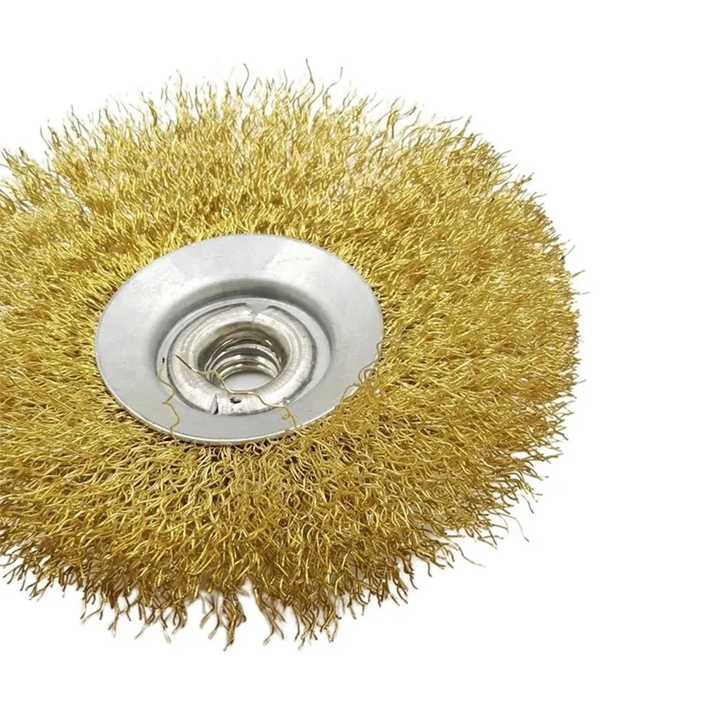 115mm Round Steel Wire Brush Copper Plating Steel Wire Brush Polishing Rotary Wheel With A M14 Angle Grinder Drill Adaptor
115mm Round Steel Wire Brush Copper Plating Steel Wire Brush Polishing Rotary Wheel With A M14 Angle Grinder Drill Adaptor