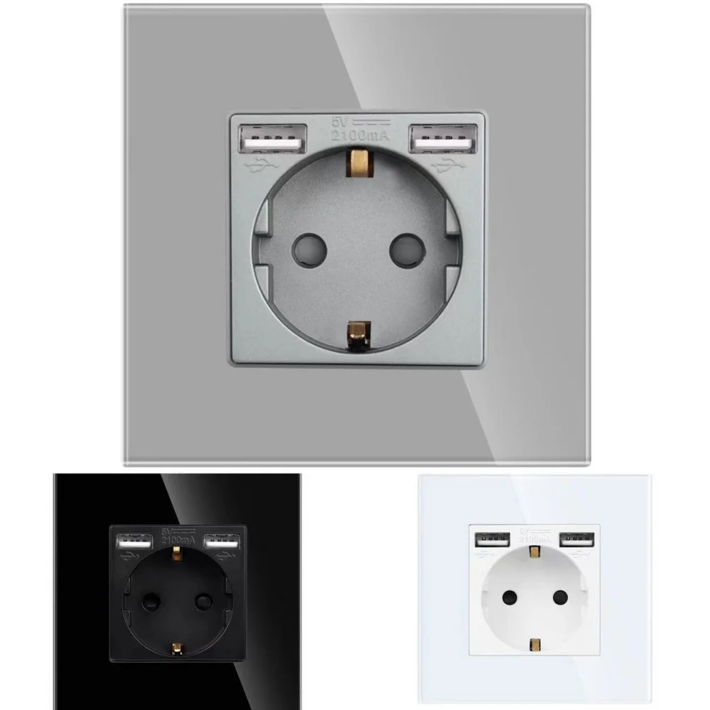 Европейская стандартная розетка с двумя Usb-разъемами, 5 В, стеклянная панель, 86*86 мм, настенная розетка, умная розетка, розетка ВКЛ/ВЫКЛ.
Европейская стандартная розетка с двумя Usb-разъемами, 5 В, стеклянная панель, 86*86 мм, настенная розетка, умная розетка, розетка ВКЛ/ВЫКЛ.