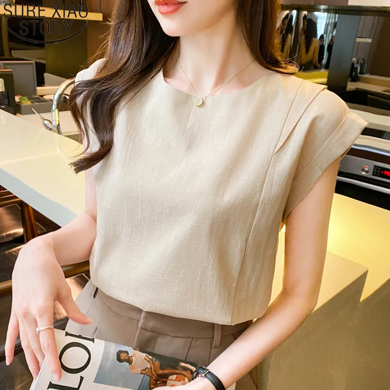 Korean Fashion Casual Loose Shirt Summer Short Sleeve Women Tops 2022 New Cotton Linen O-neck Pullover Sleeveless Blouse 21234
Korean Fashion Casual Loose Shirt Summer Short Sleeve Women Tops 2022 New Cotton Linen O-neck Pullover Sleeveless Blouse 21234