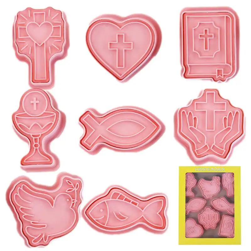 Baptism Cookie Cutter Set First Communion Christening Biscuit Molds 8 Pieces 3D Cookie Cutters With Chalice Holy Cup For Easter
Baptism Cookie Cutter Set First Communion Christening Biscuit Molds 8 Pieces 3D Cookie Cutters With Chalice Holy Cup For Easter