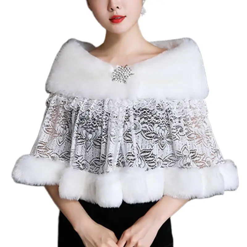 Women Winter Wedding Dress Scarf Stoles Warm Shawl Wrap Fluffy Plush Splicing Br
Women Winter Wedding Dress Scarf Stoles Warm Shawl Wrap Fluffy Plush Splicing Br