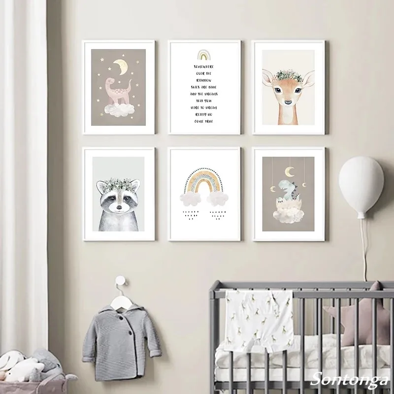Baby Animal Canvas Painting Deer Bear Poster Rainbow Unicorn Nursery Wall Art Print Nordic Child Kids Bedroom Decoration Picture
Baby Animal Canvas Painting Deer Bear Poster Rainbow Unicorn Nursery Wall Art Print Nordic Child Kids Bedroom Decoration Picture