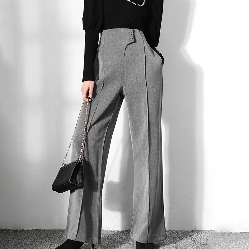 M GIRLS Casual Irregular Solid Pant Female High Waist Wide-legged Straight Trouser For Women Fashion Autumn Style 2022 New
M GIRLS Casual Irregular Solid Pant Female High Waist Wide-legged Straight Trouser For Women Fashion Autumn Style 2022 New