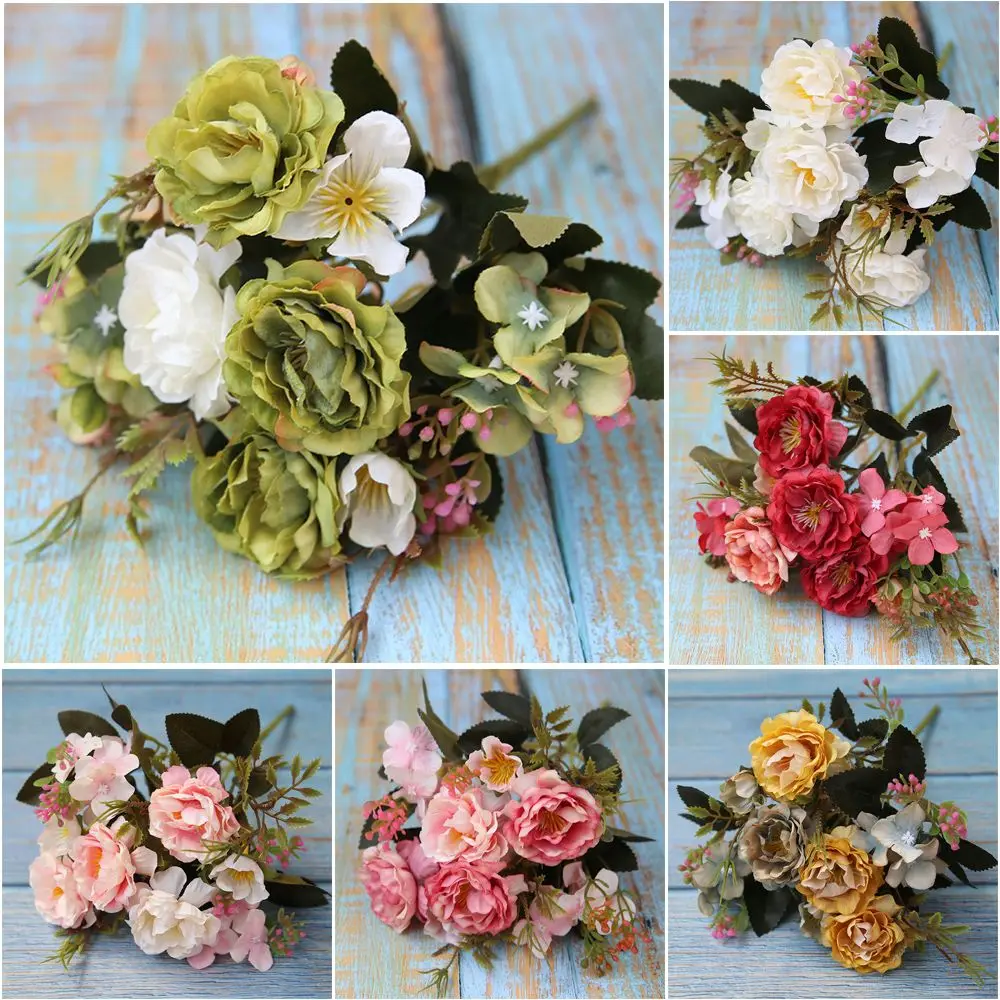 Props Festival Supplies Vintage Fake Peony Hydrangea Artificial Bouquet Silk Rose Flower Party Wedding Decoration
Props Festival Supplies Vintage Fake Peony Hydrangea Artificial Bouquet Silk Rose Flower Party Wedding Decoration