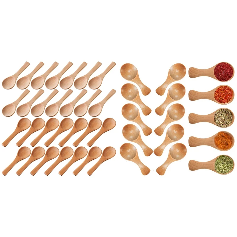 50 Pcs Small Wooden Spoons Mini Tasting Spoons Condiments Salt Spoons, 30 Pcs A & 20 Pcs B
50 Pcs Small Wooden Spoons Mini Tasting Spoons Condiments Salt Spoons, 30 Pcs A & 20 Pcs B