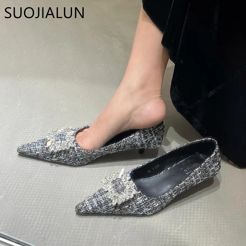 SUOJIALUN 2023 Spring New Brand Women Pumps Shoes Fashion Crystal Buckle Ladies Elegant Dress Pumps Pointed Toe Wedding Shoes
SUOJIALUN 2023 Spring New Brand Women Pumps Shoes Fashion Crystal Buckle Ladies Elegant Dress Pumps Pointed Toe Wedding Shoes