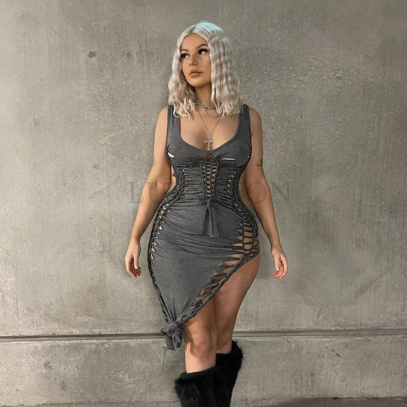 Women Fashion Sleeveless V Neck Hollow Out Party Club Bodycon Mini Dress Summer Clothes Streetwear
Women Fashion Sleeveless V Neck Hollow Out Party Club Bodycon Mini Dress Summer Clothes Streetwear