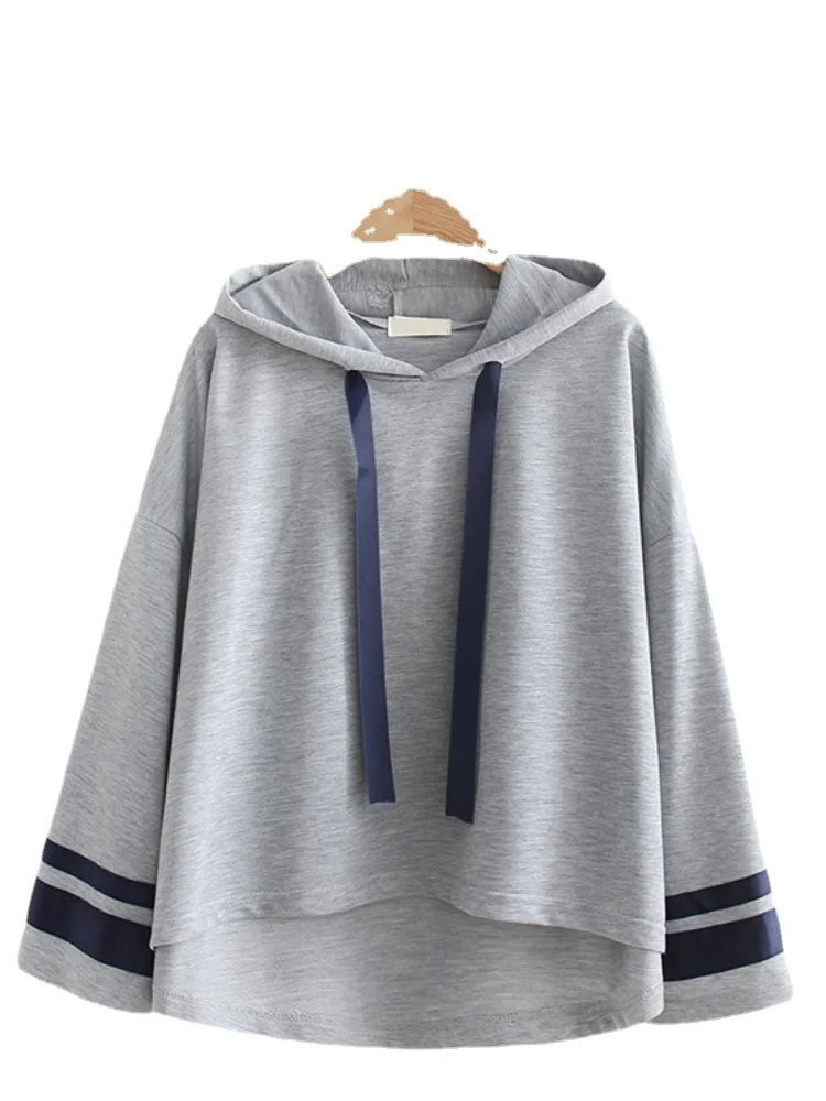 Women Pullover Hoodies Striped Print Harajuku Drawstring Hooded Sweatshirt 2022 Spring Half Sleeve Korean Female Cotton Top
Women Pullover Hoodies Striped Print Harajuku Drawstring Hooded Sweatshirt 2022 Spring Half Sleeve Korean Female Cotton Top