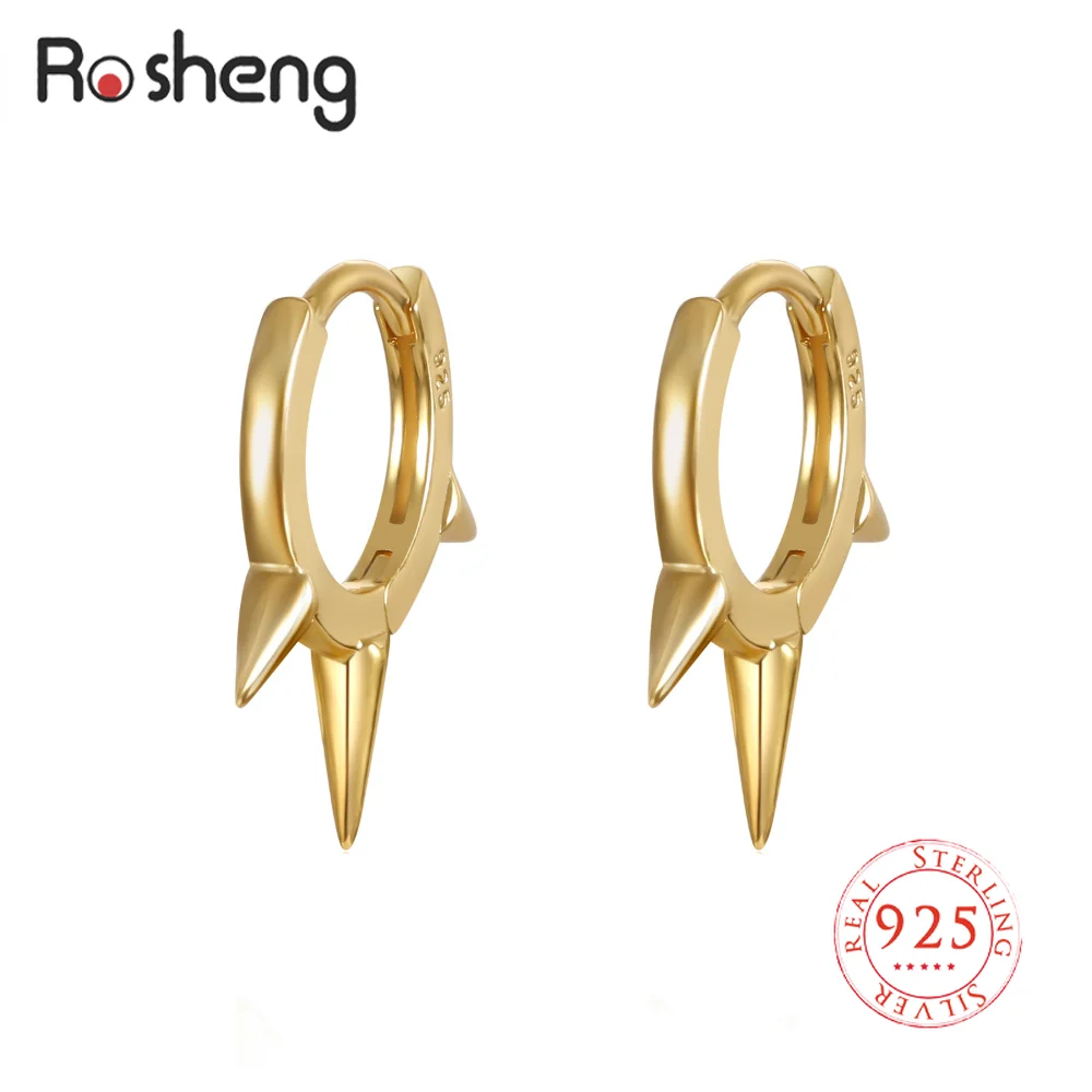 925 Sterling Silver Hip-Hop Geometric Spike Rivet Earrings for Women Glossy Ear Buckle Fashion Gold Color Punk Jewelry
925 Sterling Silver Hip-Hop Geometric Spike Rivet Earrings for Women Glossy Ear Buckle Fashion Gold Color Punk Jewelry