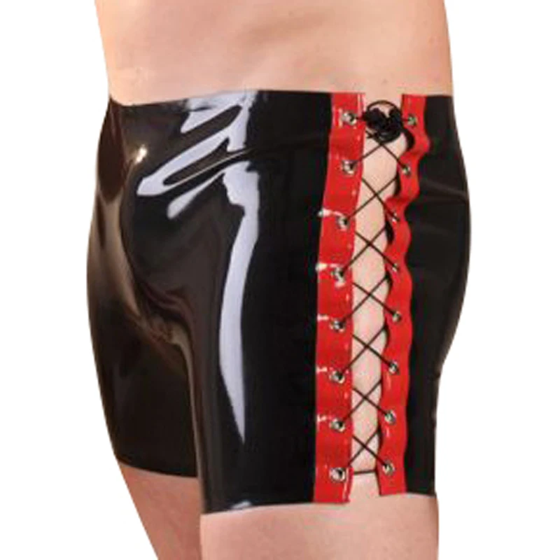 Black And Red Sexy Long Leg Latex Boxer Shorts With Lacing At Two Sides Back Rubber Boyshorts Bottoms DK-0220
Black And Red Sexy Long Leg Latex Boxer Shorts With Lacing At Two Sides Back Rubber Boyshorts Bottoms DK-0220