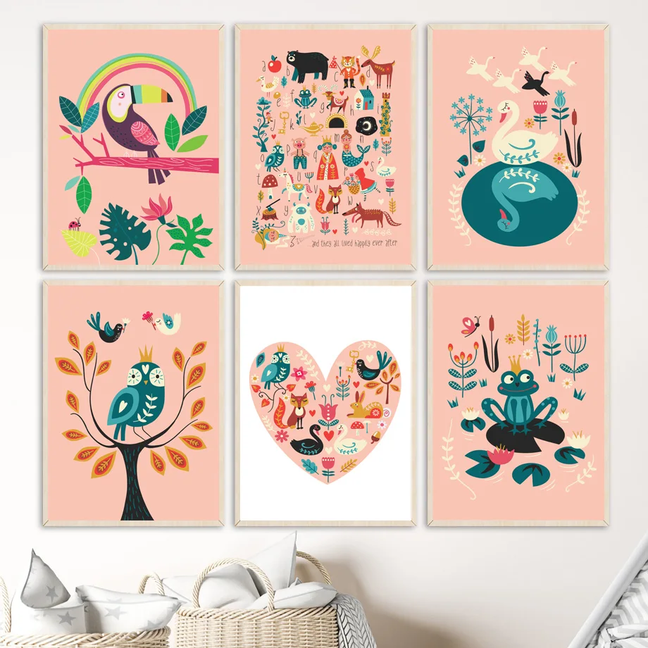 Creative Cartoon Dream Fox Frog Owl Swan Toucan Wall Art Canvas Painting Nordic Posters And Prints Wall Picture Kids Room Decor
Creative Cartoon Dream Fox Frog Owl Swan Toucan Wall Art Canvas Painting Nordic Posters And Prints Wall Picture Kids Room Decor