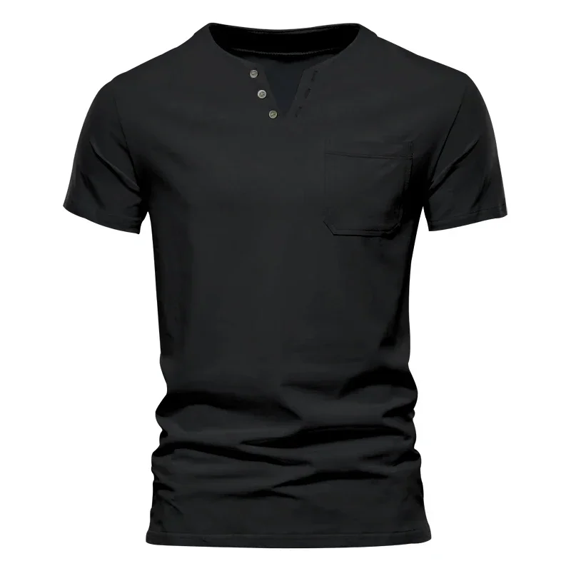 2023 Summer Men's Short Sleeve T-Shirt, Small V-Neck Solid Color Casual Slim Fit Top.
2023 Summer Men's Short Sleeve T-Shirt, Small V-Neck Solid Color Casual Slim Fit Top.