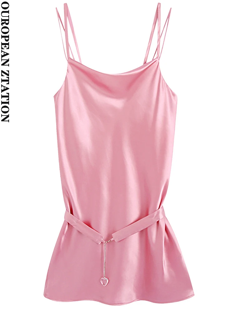 PAILETE Women 2022 fashion with belt satin mini camisole dress vintage backless thin straps female dresses vestidos mujer
PAILETE Women 2022 fashion with belt satin mini camisole dress vintage backless thin straps female dresses vestidos mujer