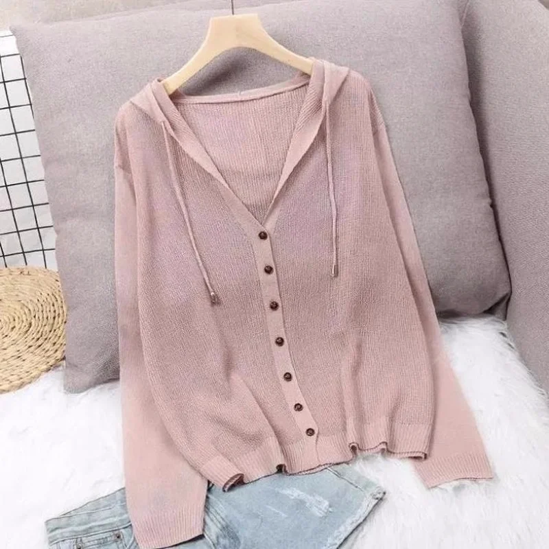 Cardigans female 2022 new summer knitted cardigan jacket female hooded jacket ice silk sweater thin hollow sunscreen sweater
Cardigans female 2022 new summer knitted cardigan jacket female hooded jacket ice silk sweater thin hollow sunscreen sweater
