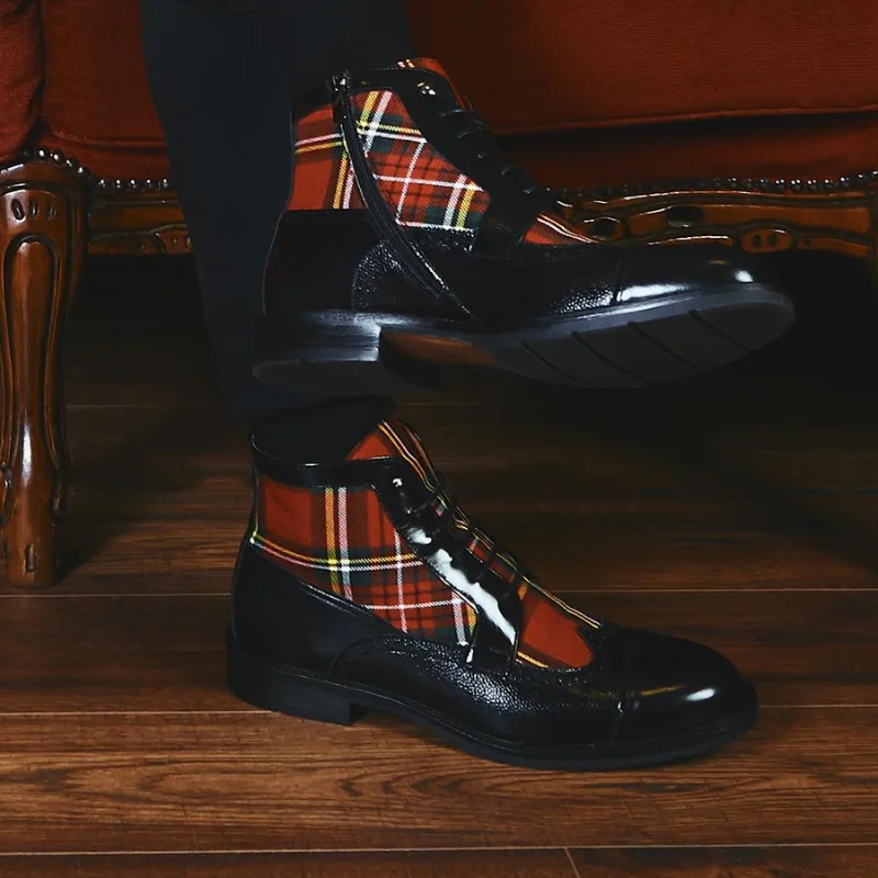 Plaid Ankle Boots for Men Zip Round Toe Fashion Handmade Ethnic Pu Botines Hombre Shoes for Men with Free Shipping
Plaid Ankle Boots for Men Zip Round Toe Fashion Handmade Ethnic Pu Botines Hombre Shoes for Men with Free Shipping