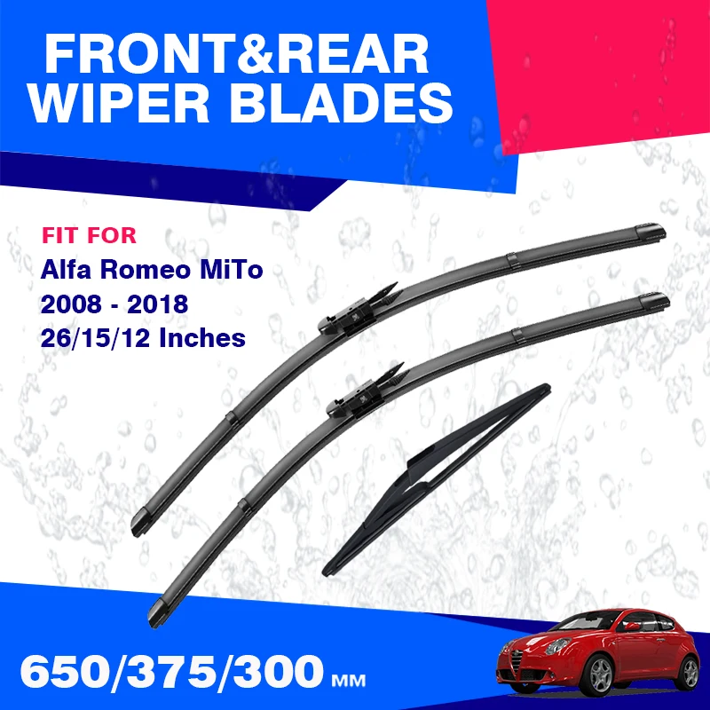 Front Rear Wiper Blades Set For Alfa Romeo MiTo 2008 - 2018 Windshield Windscreen Window Wiper Gear Delete Accessories 26"15"12"
Front Rear Wiper Blades Set For Alfa Romeo MiTo 2008 - 2018 Windshield Windscreen Window Wiper Gear Delete Accessories 26"15"12"