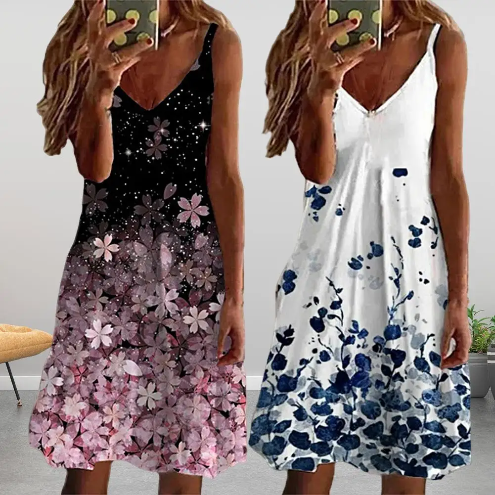 V-Neck Spaghetti Straps Loose Waist Camisole Dress Summer Colorful Floral Print Sling Mini Dress Female Clothing
V-Neck Spaghetti Straps Loose Waist Camisole Dress Summer Colorful Floral Print Sling Mini Dress Female Clothing
