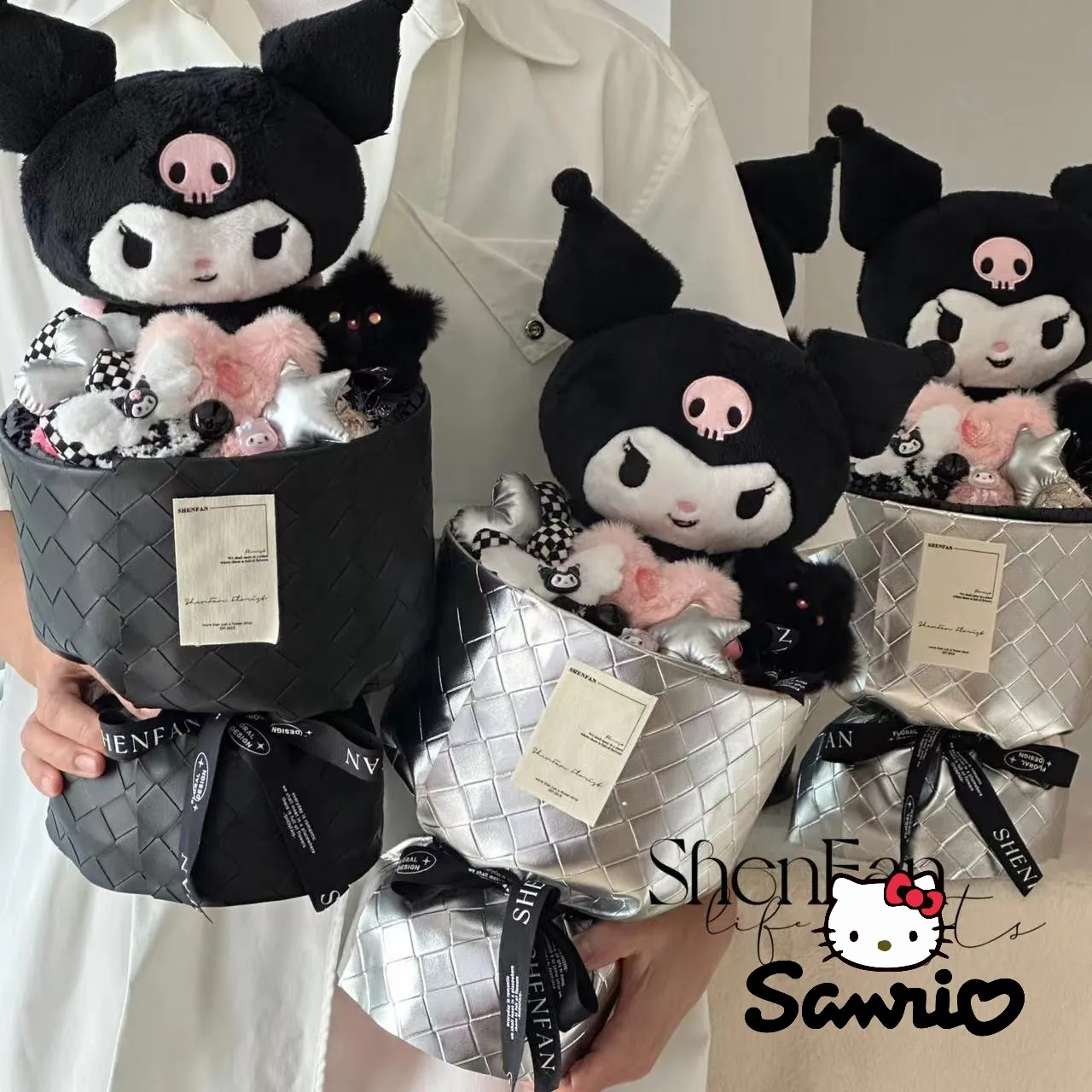 2023 мультфильм Sanrio, плюшевая искусственная кукла Kuromi, плюшевая игрушка, милый цветочный букет, подарок на день рождения, выпускной, День святого Валентина
2023 мультфильм Sanrio, плюшевая искусственная кукла Kuromi, плюшевая игрушка, милый цветочный букет, подарок на день рождения, выпускной, День святого Валентина